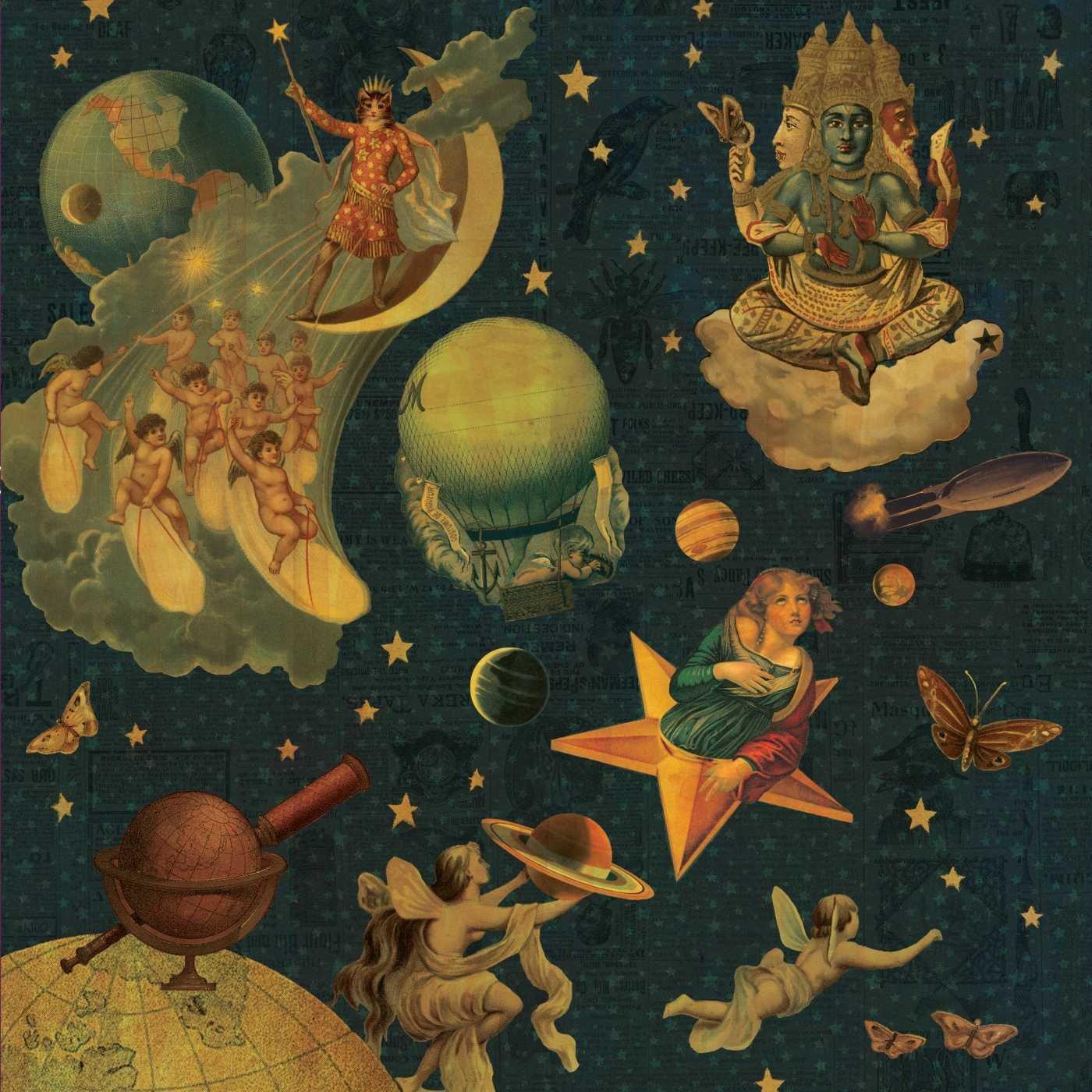 T-Shirt The Smashing Pumpkins Ufficiale Donna - Mellon Collie, Skinny Fit Blu Navy, Taglia M